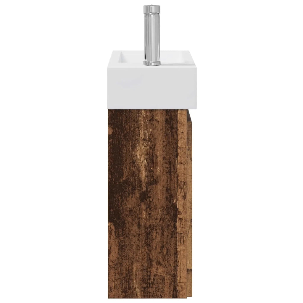 Mobile bagno con rubinetto Legno antico 45,5 x 22,5 x 84 cm 889509