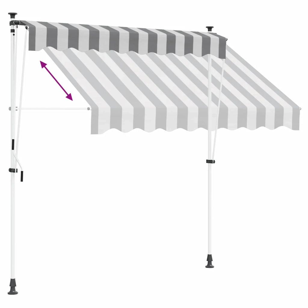 Tenda retrattile manuale Antracite e Bianco 300 cm 42037027