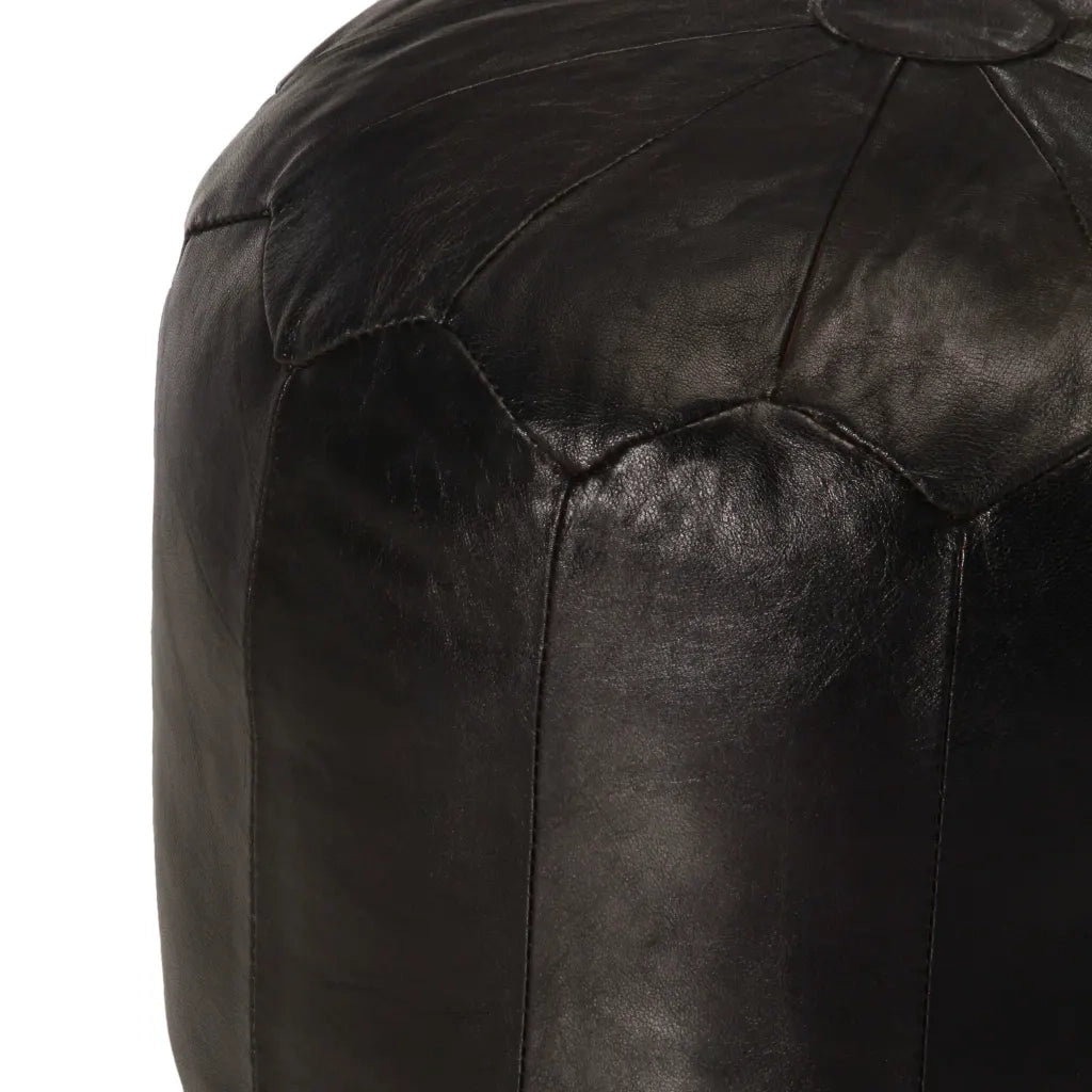 Pouf Nero 40x35 cm in Vera Pelle di Capra 248131