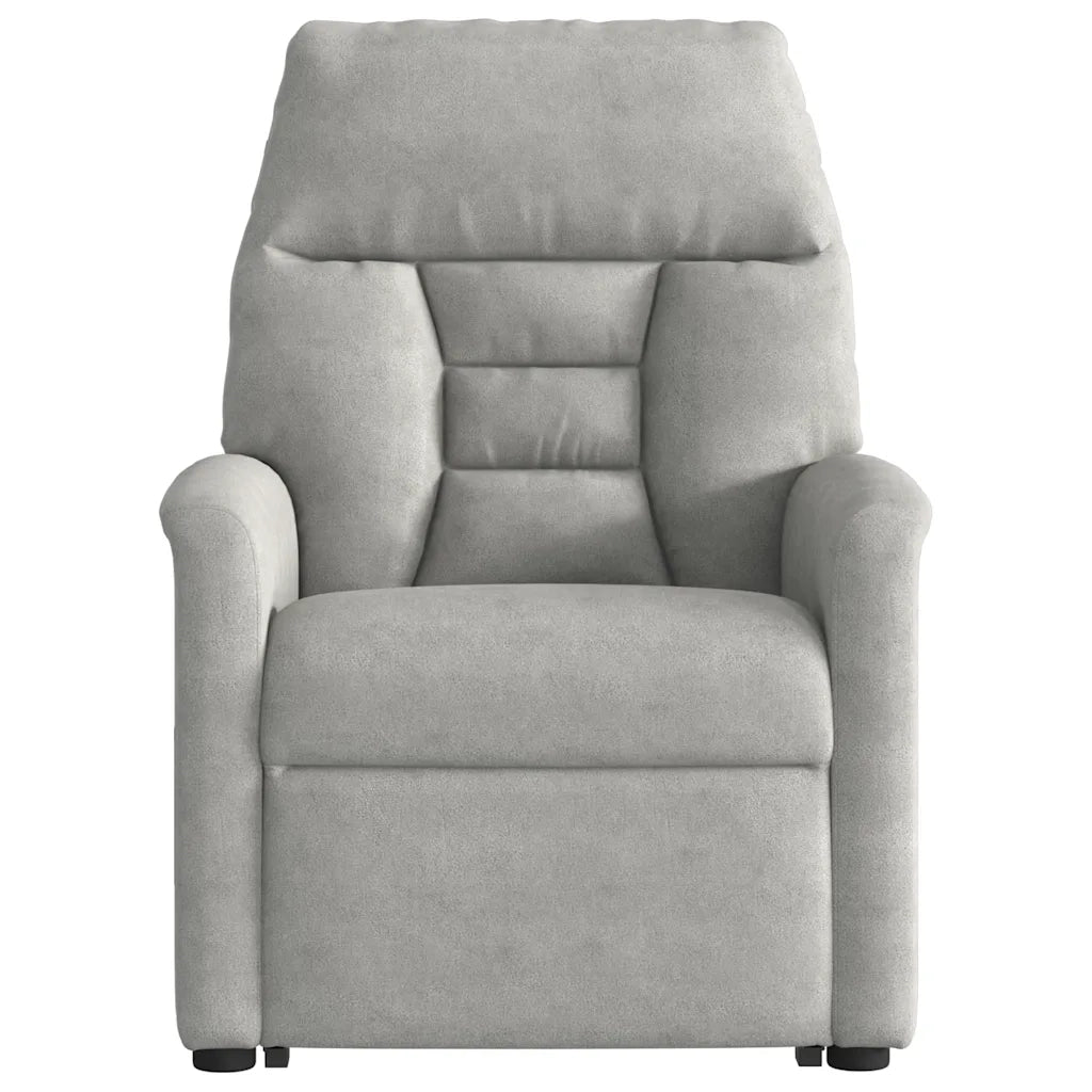 Poltrona Alzapersona Reclinabile Grigio Chiaro Microfibra 3303088