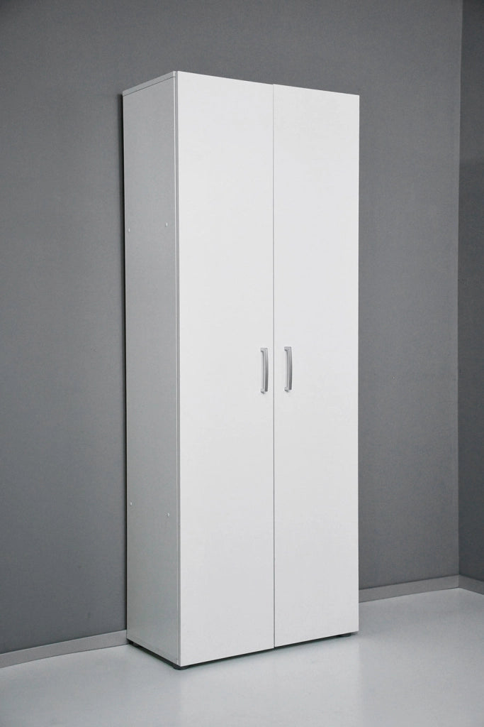 Armadio 2 Ante 5 Ripiani 69,4x36x181 cm in Truciolare Nobilitato Bianco