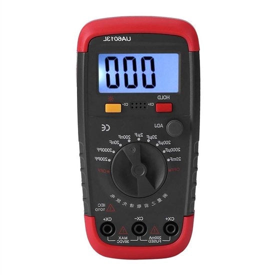 Capacità metrica digitale tester condensatore 01pF-20000uF con schermo LCD illuminato e supporto