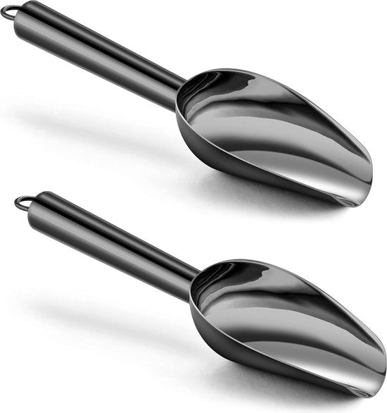 Set da servizio da tavola 2-in-1 in acciaio inossidabile nero - cucchiaio di servizio bilanciante cucchiaio di servizio - set da buffet per party, matrimonio, cena di gala - resistente alla lavastoviglie 100 ml