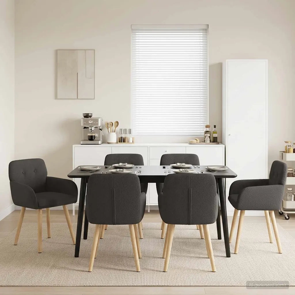 Sedie da pranzo 6 pz Bouclé Grigio Scuro 59 x 57 x 85 cm 3428280