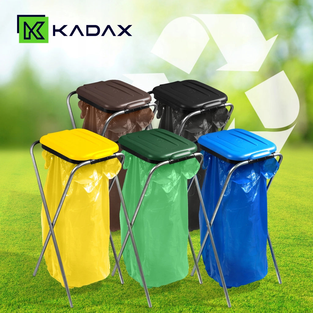 Cestino con supporto KADAX per sacchi per la raccolta differenziata, 120 litri, blu.