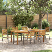 Set da Pranzo per Giardino 7 pz Grigio Legno di Acacia Massello 3365524