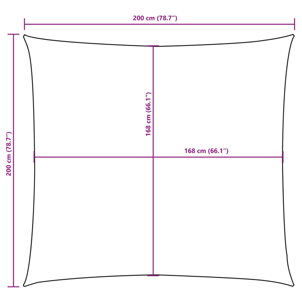 Vela Parasole in Tela Oxford Quadrata 2x2 m Terracotta 43023