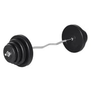 Set di Bilanciere e Dischi da 70 kg totali con 8 Pesi, Bilanciere Palestra Regolabile Antiscivolo in Acciaio, Plastica e Sabbia, Barra Ø25 mm, 140x38.5x38.5cm, Nero