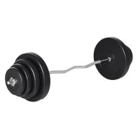 Set di Bilanciere e Dischi da 70 kg totali con 8 Pesi, Bilanciere Palestra Regolabile Antiscivolo in Acciaio, Plastica e Sabbia, Barra Ø25 mm, 140x38.5x38.5cm, Nero
