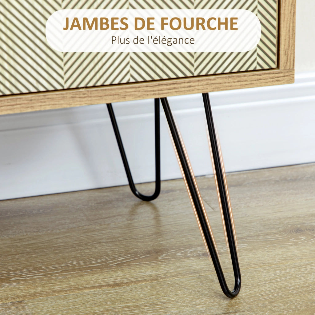 Cassettiera 4 cassetti con ante ¨C zephmum ¨C marrone 79x39x86 cm
