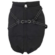Cappotto Cani con Imbracatura Impermeabile Riflettente Nero L68 4019648