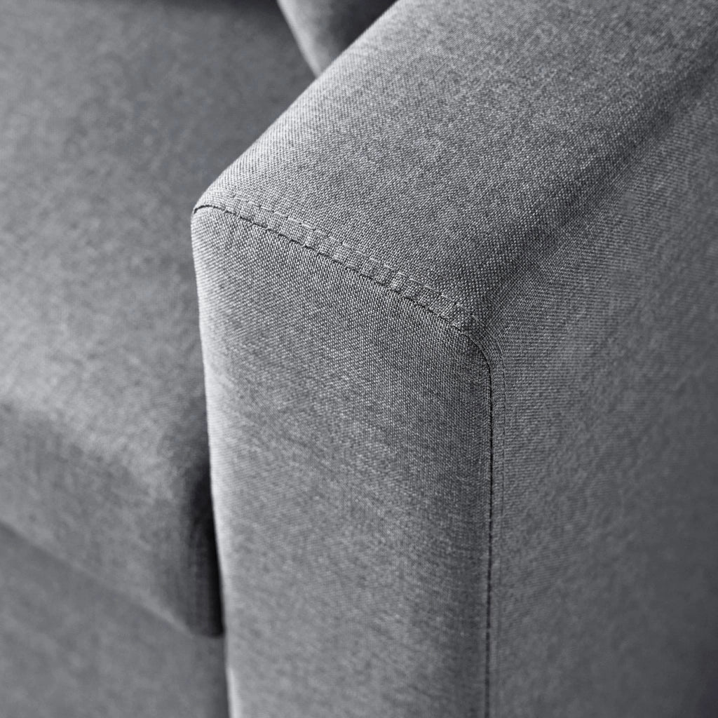 Divano letto angolare reversibile con contenitore, 3 posti, grigio