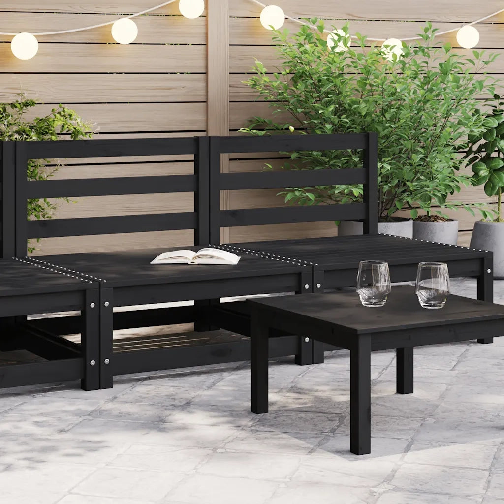 Divani Centrali Giardino 2 pz in Massello di Pino Nero 805684