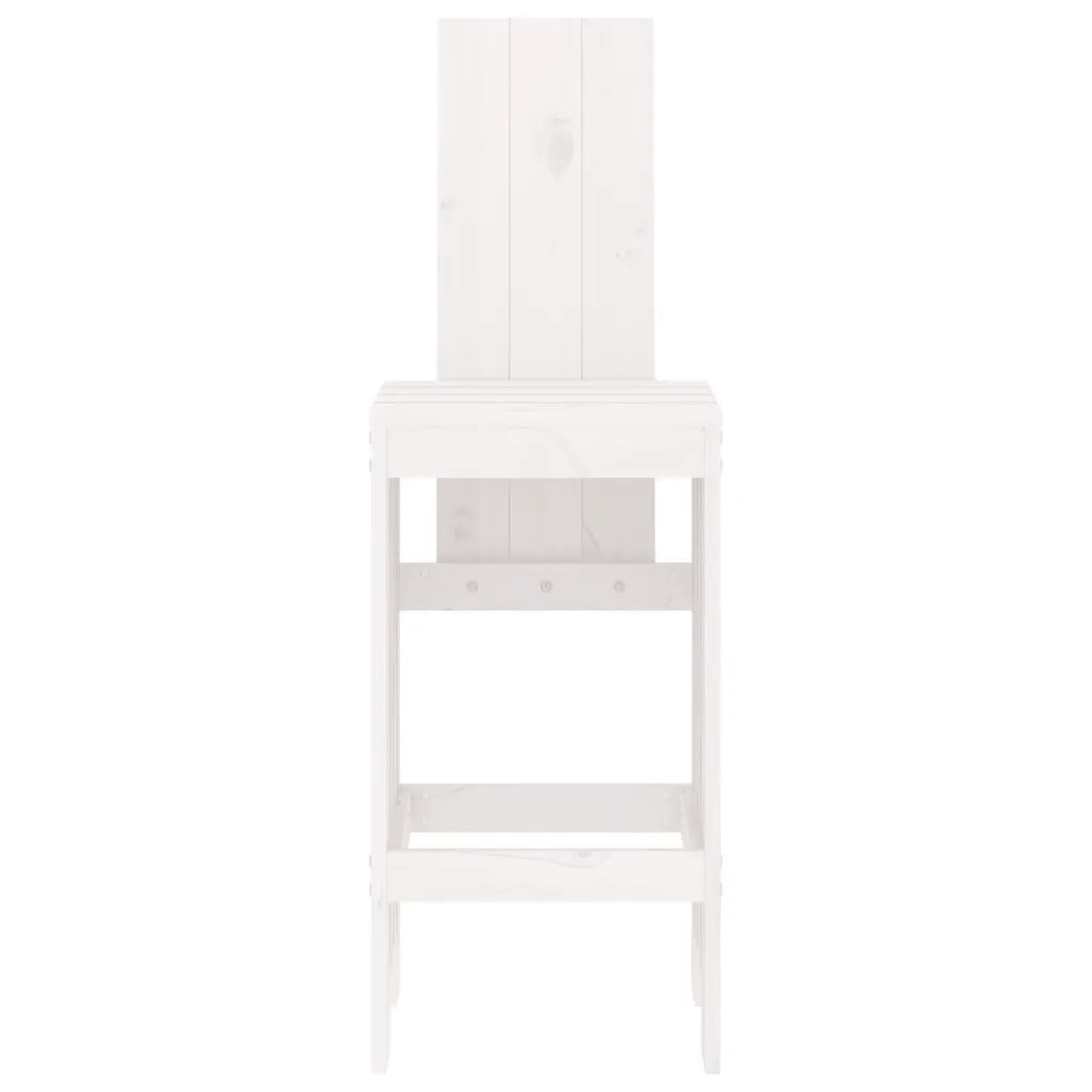 Sgabelli da Bar 2pz Bianchi 40x42x120 cm Legno Massello Pino