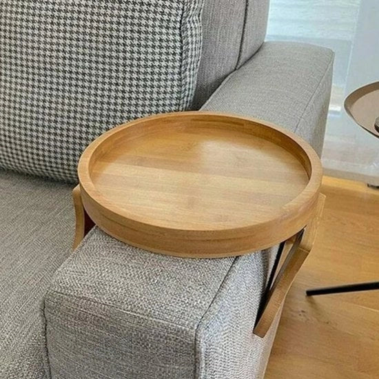 Tavolo da Braccio per Divano, Tavolo da Braccio Opportuno, Tavolo da Braccio per Divano, Tavolo da Braccio Portatile per TV, Diners, Telecomandi, Bevande e Spuntini - 25cm di diametro