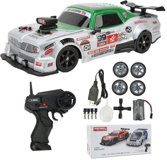 16 - RC Drift Auto 2,4 GHz - Trazione Quattro Ruote - Velocità Massima 18 km/u - Adatto a bambini da 6 anni in su - Tempo di Ricarica 3 ore