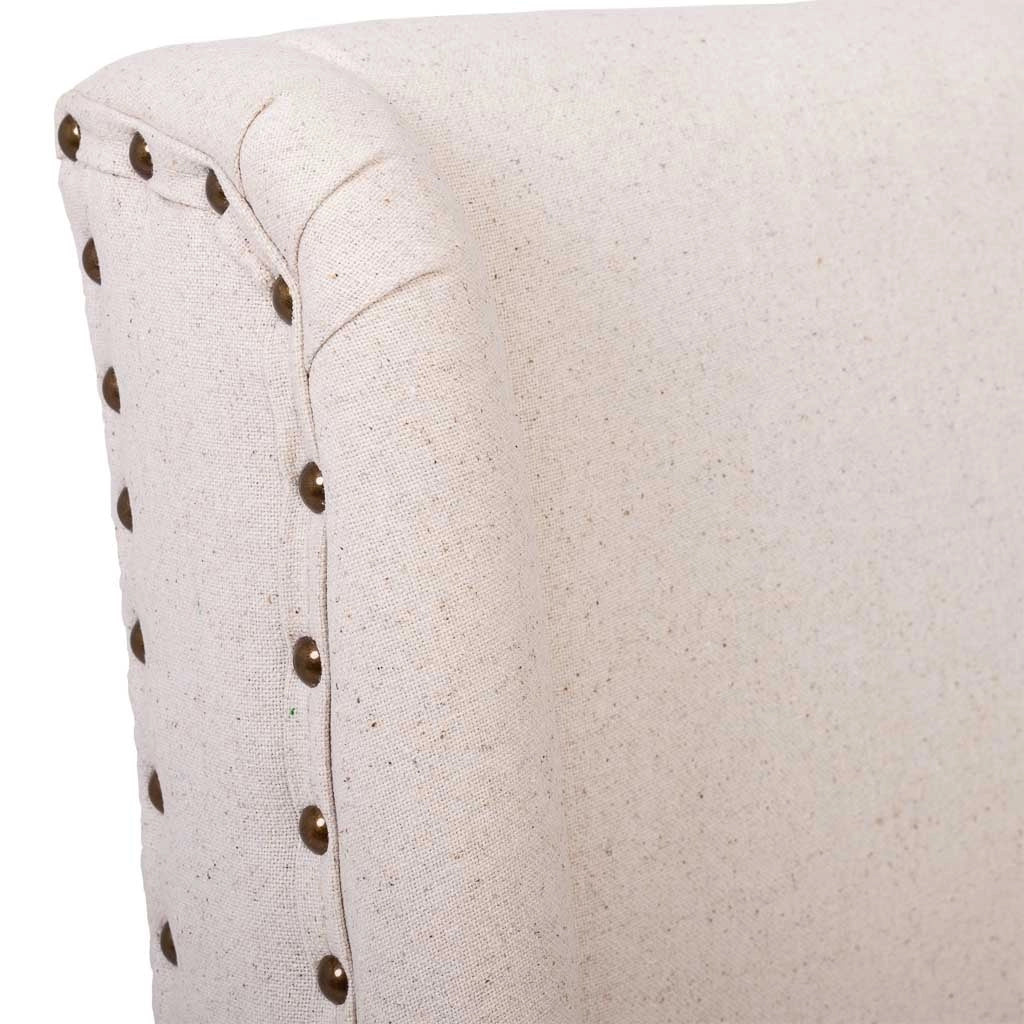 Sgabello imbottito in legno e beige 48x58x67/104h