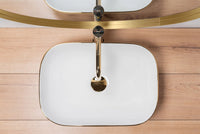 Lavabo Da Appoggio Rea Belinda White Gold Brush