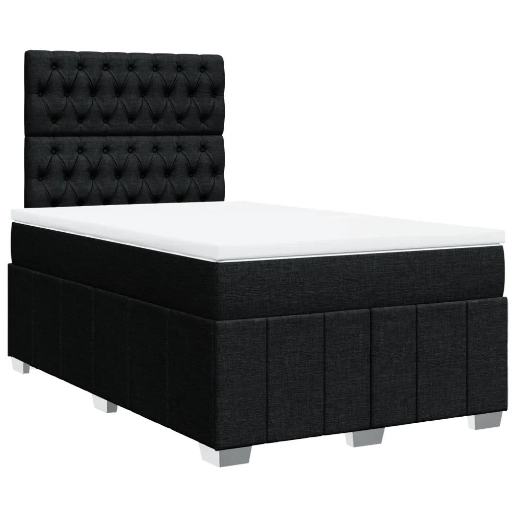 Giroletto a Molle con Materasso Nero 120x190 cm in Tessuto 3293916
