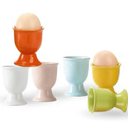 Set di 6 Eierdoppiette in Porcellana - Eierdoppiette Ronde - Eierstandaard - Servizio per Colazione - Adatto per Uova Sode/Fritte - 6 pezzi