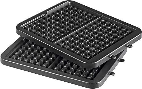 Tefal WM756D piastra per waffle 2 waffle 1200 W Nero, Acciaio inox