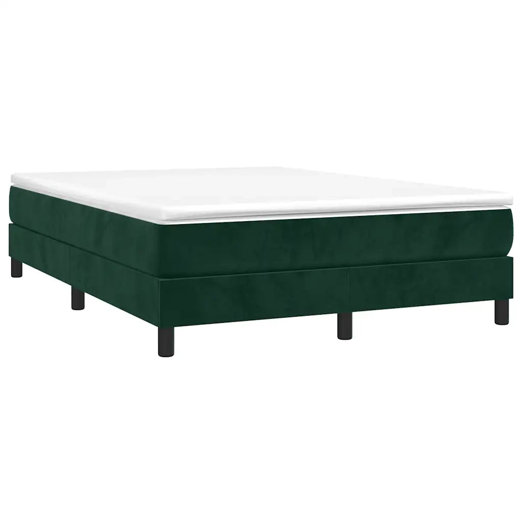 Struttura Letto a Rete a Molle Verde Scuro 140x190 cm in Velluto 3120769