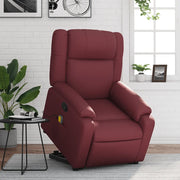 Poltrona Alzapersone Massaggi Reclinabile Rosso Vino Similpellecod mxl 108860