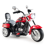 Moto elettrica chopper 91 x 48 x 64 cm 3 ruote ricaricabile avanti/indietro stile moderno nero e rosso PP 20_0012893