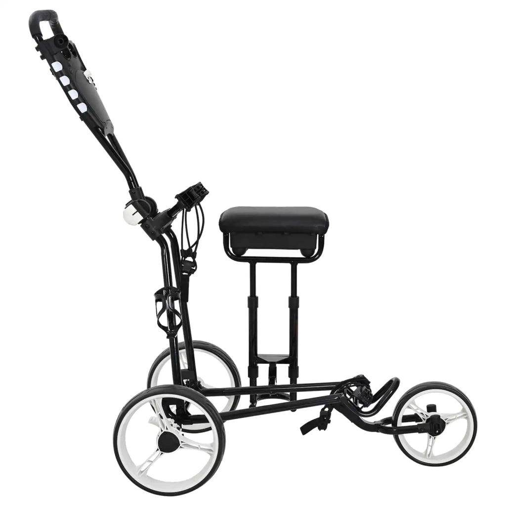 Carrello da golf con sedile Nero e Bianco 100 x 60 x 130 cm CFW5899224