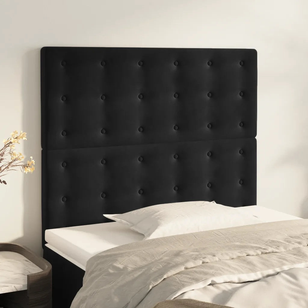 Testiera Nera 80x5x118/128 cm Velluto 3116798
