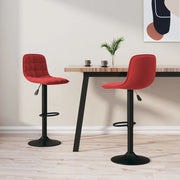 Sgabelli da Bar 2 pz Rosso Vino in Velluto 333997