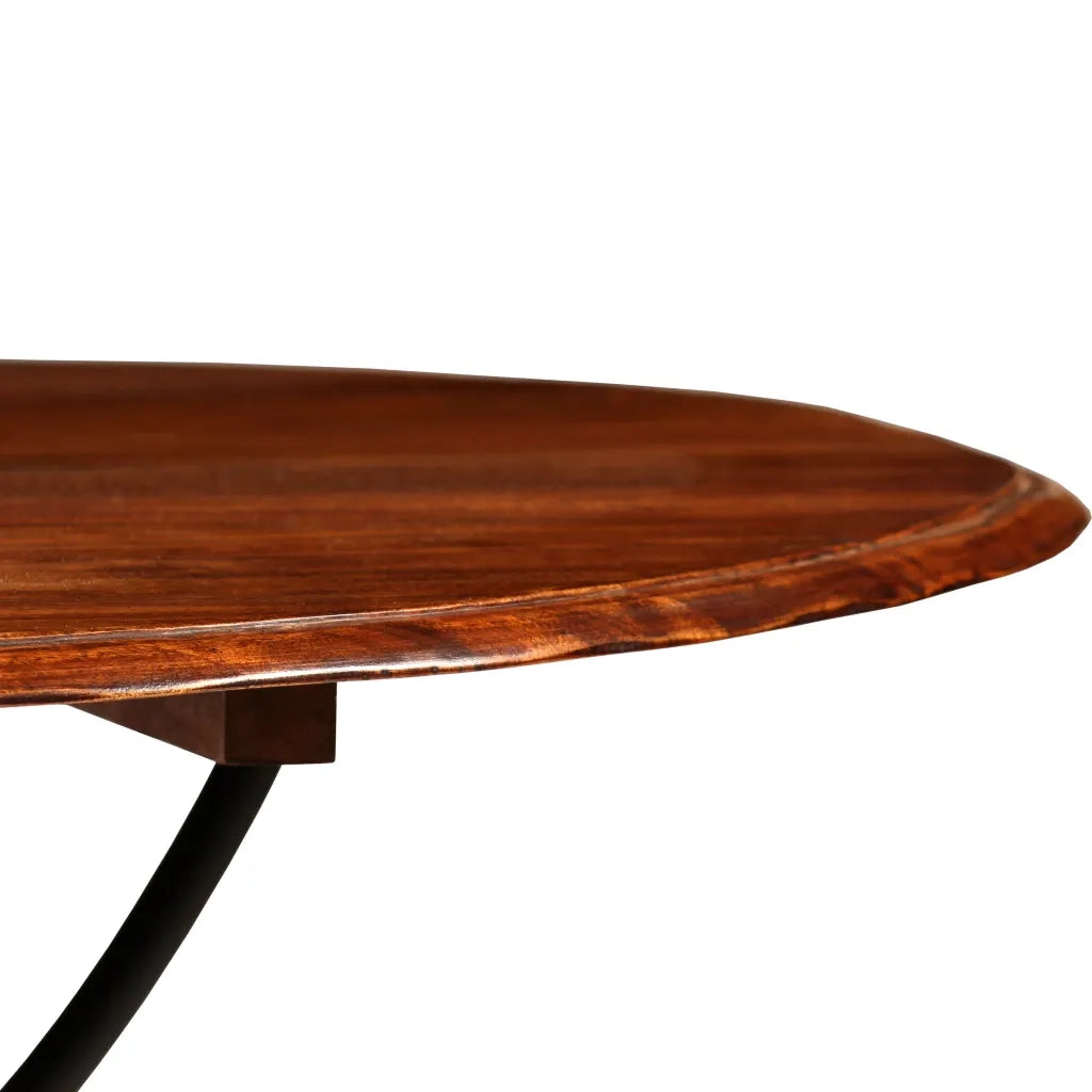 Tavolo da Pranzo in Legno di Acacia Finitura Ambra 120x76 cm 245642