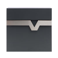 Cassetta postale V60 con portagiornale, antracite e inox, soft-close, 370 x 105 x 370 mm