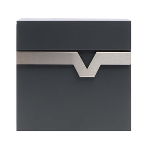 Cassetta postale V60 con portagiornale, antracite e inox, soft-close, 370 x 105 x 370 mm