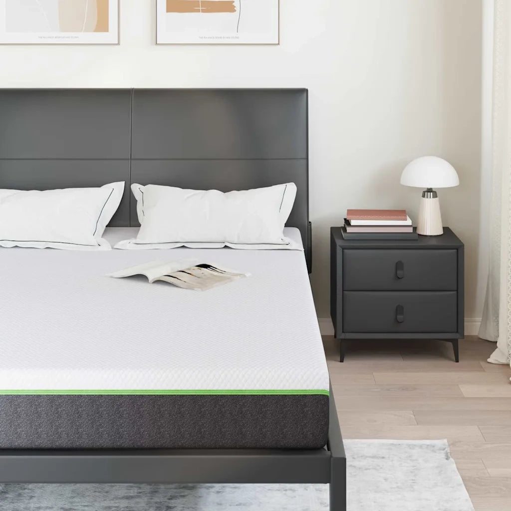 Materasso-Materasso per letto Bianco e Grigio 140 x 190 cm Tessuto Jacquard 488203