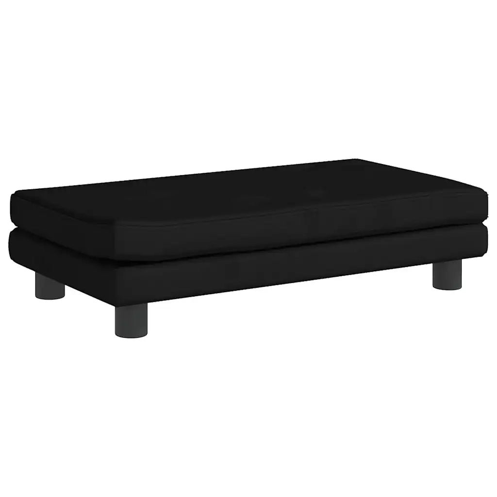 Divano per Bambini con Poggiapiedi-Sofa-Divanetto Nero 100x50x30 cm in Velluto