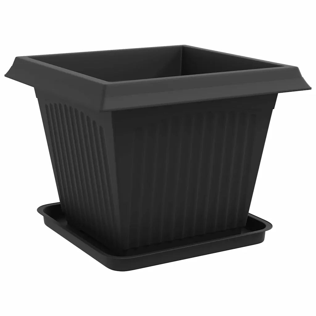 Vasi per Piante 24 pcs Nero 43 x 43 x 33,5 cm Plastica