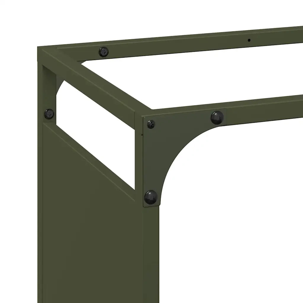 Rastrelliera per Legna da Ardere-Portalegna Verde Oliva 60x28x90 cm