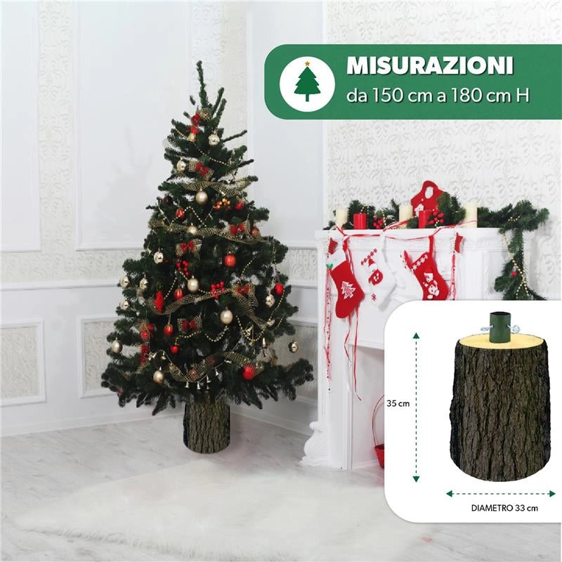 BASE PER ALBERO DI NATALE TRONCO REALISTICO DIAMETRO CM.32X35H PER ALBERI DA 150/180 CM CON KIT DI FISSAGGIO