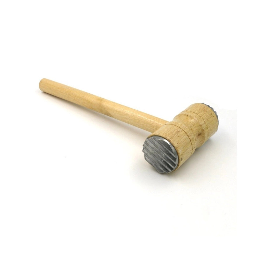 Trade Shop - Mazzuola Mazzetta Batticarne Rompinervi Con 2 Facce Manico In Legno Taglianervi -