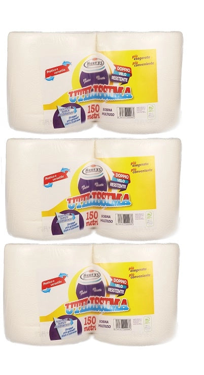 MAURY'S 3 SET DI CONFEZIONI BOBINE MULTIUSO UTILISSIMA 2 ROTOLI 150 METRI