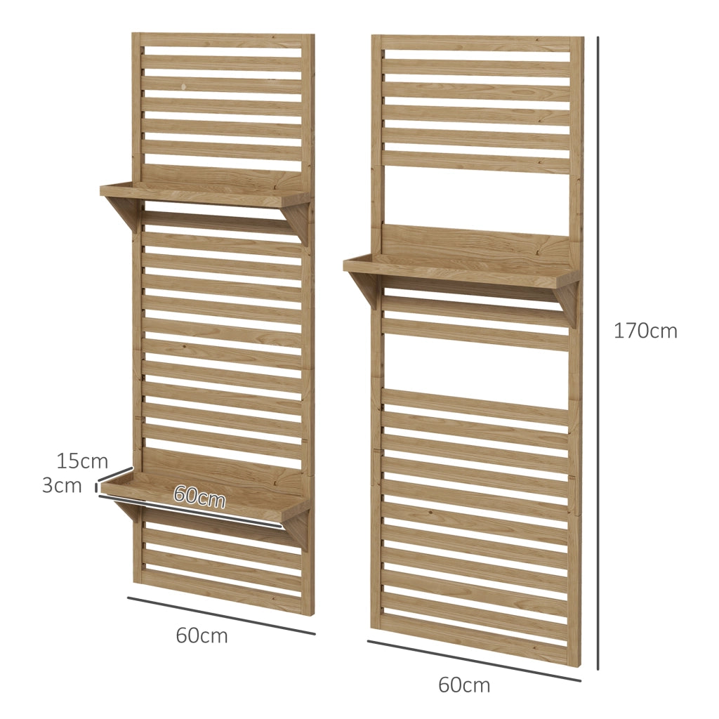 Mobile da bagno con ripiani e griglia ¨C zephmum ¨C legno naturale 60x18x170 cm