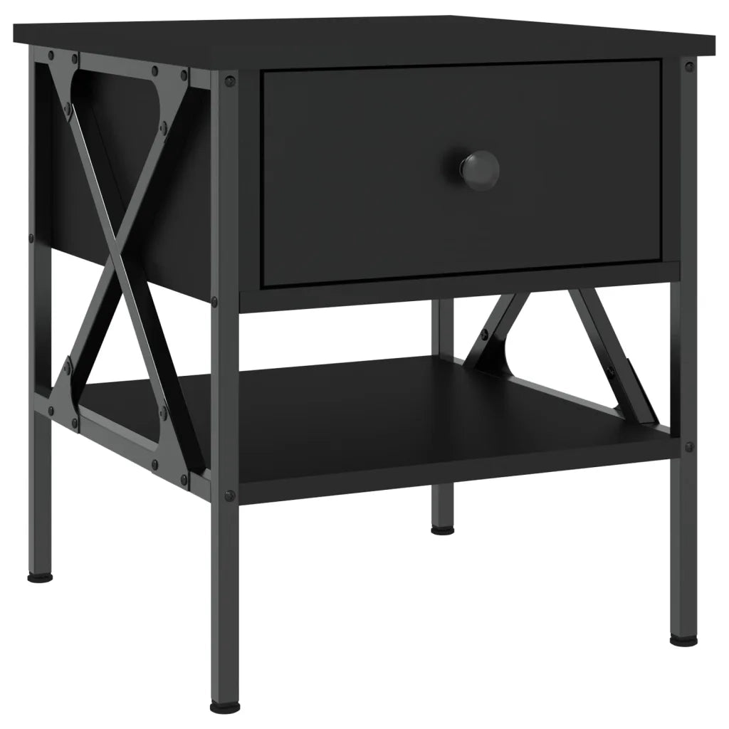 Comodini 2 pz Neri 40x42x45 cm in Legno Multistrato 825954