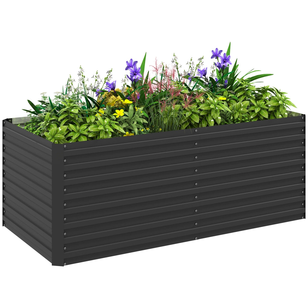 Fioriera Rialzata Rettangolare per Esterno ¨C zephmum ¨C Grigio 160x80x60 cm