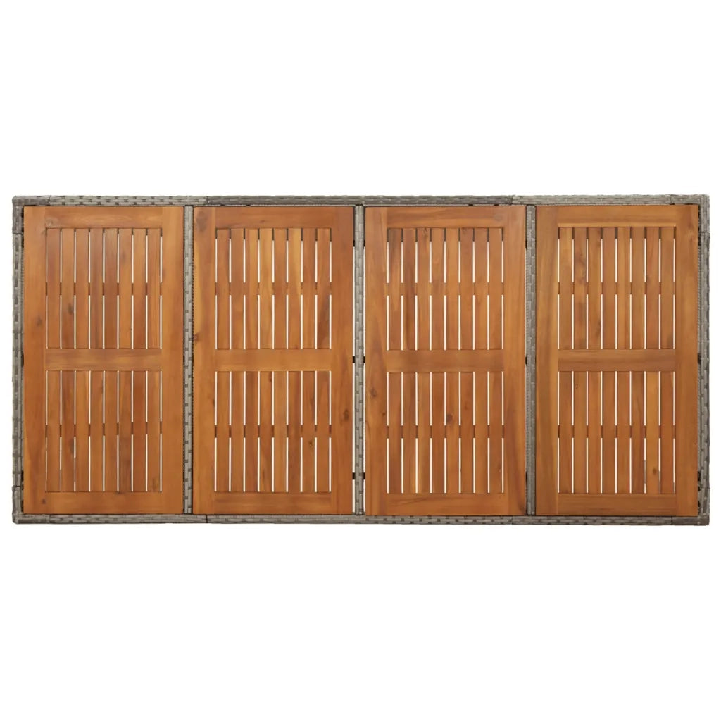 Set da Pranzo da Giardino 9 pz con Cuscini in Polyrattan Grigio 3184998