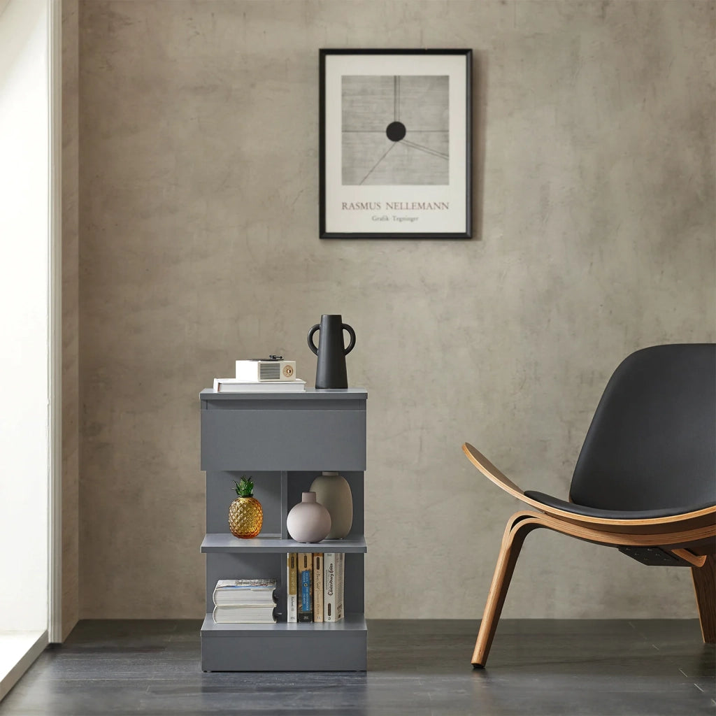 Tavolino da divano tavolino da soggiorno Comodini letto con cassetto Grigio FBT49-HG