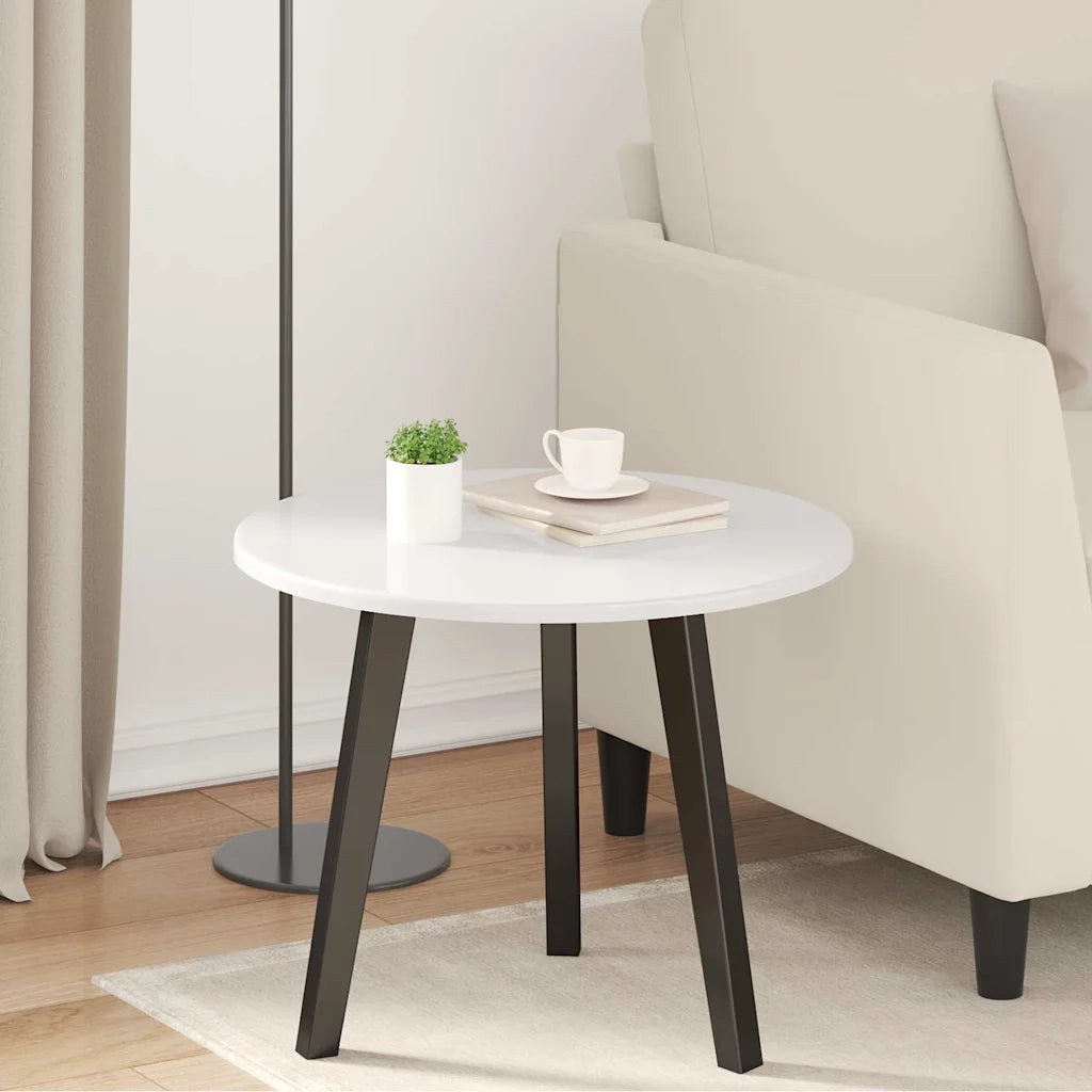 Piano del tavolo Bianco lucido Ø 50 x 1,5 cm Legno multistrato