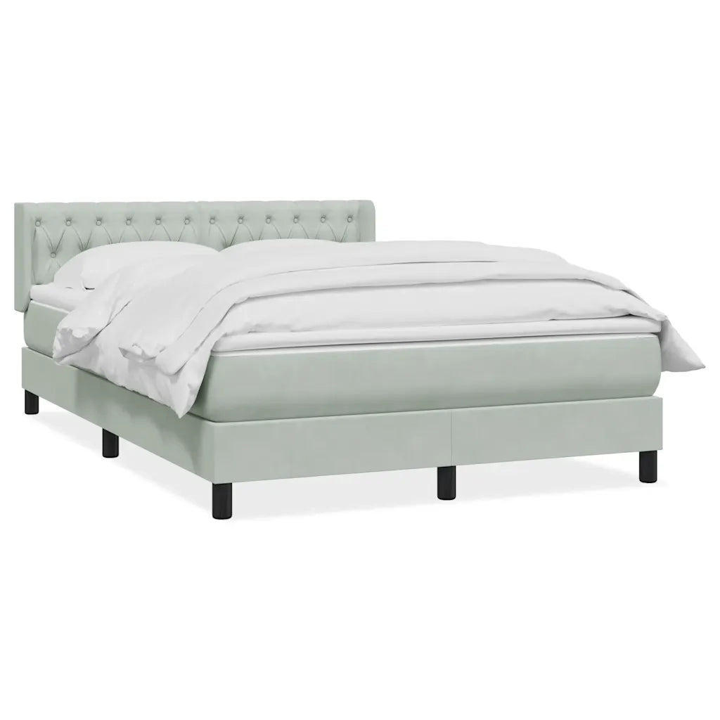 Giroletto a Molle con Materasso Grigio Chiaro 160x220cm Velluto