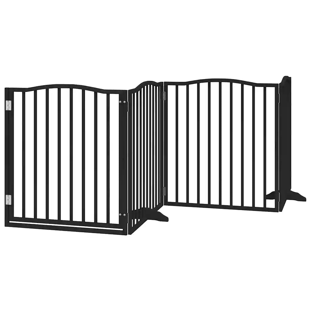 Cancello per Cani Porta Pieghevole Nero 4 Pannelli 320cm Pioppo CFW2052260