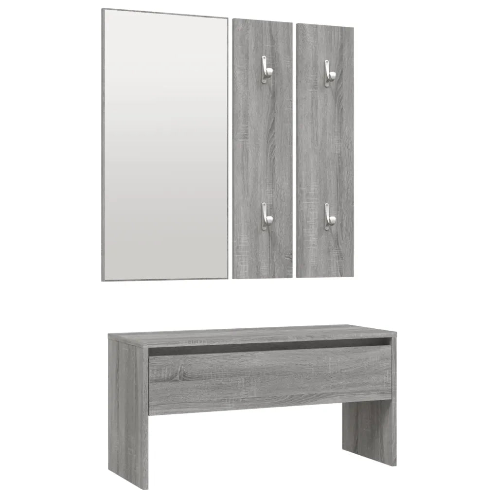 Set di Mobili da Corridoio Grigio Sonoma in Legno Multistrato 3120195